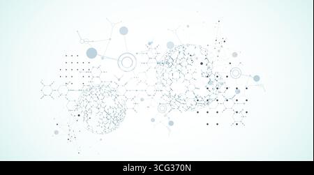 Abstrakter Hintergrund der Biotechnologie-Innovation. Hexagons-Thema. Vektor Stock Vektor