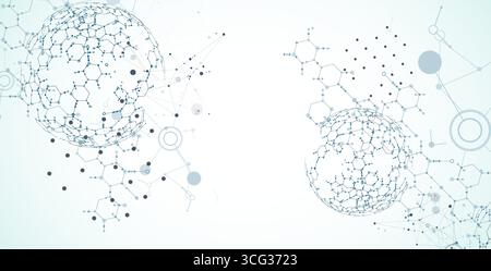 Abstrakter Hintergrund der Biotechnologie-Innovation. Hexagons-Thema. Vektor Stock Vektor