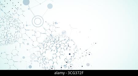 Abstrakter Hintergrund der Biotechnologie-Innovation. Hexagons-Thema. Vektor Stock Vektor