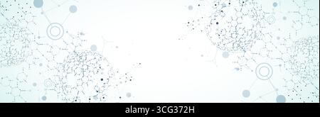 Abstrakter Hintergrund der Biotechnologie-Innovation. Hexagons-Thema. Vektor Stock Vektor