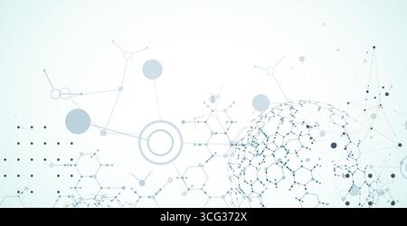 Abstrakter Hintergrund der Biotechnologie-Innovation. Hexagons-Thema. Vektor Stock Vektor