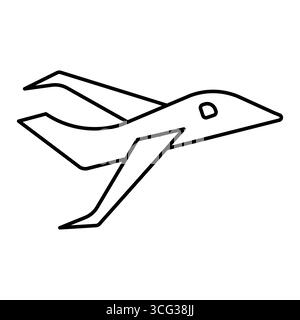 Liniensymbol einfacher privater Jet-Konturvektor Stock Vektor