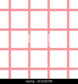 Aquarellfarben mit rosa Streifen und nahtlosem Muster. Handgezeichnete isolierte Linien. Pastellfarbenes Clipart mit zarter Textur mit sanften Pinselstrichen für t Stockfoto