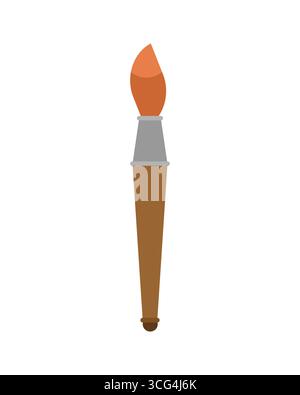 Pinsel. Einfaches und elegantes Design für Kunst, Kreativität, Malerei, Bildung, Zeichnen, digitale Werkzeuge und künstlerische Konzepte im modernen Grafikstil. Stock Vektor