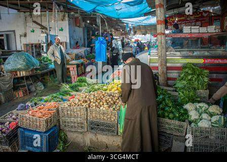 Die Gemüsemärkte in Gaza-Stadt, Gazastreifen, besetzten palästinensisches Gebiet. Stockfoto