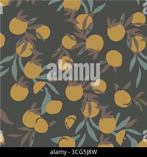 Kirschmuster mit roten Kirschen in weißen ovalen Rahmen auf pastellfarbenem kariertem Hintergrund. Für niedliche Schreibwaren, Textilien, Kinderdekor oder Projekte im Kawaii-Stil Stock Vektor