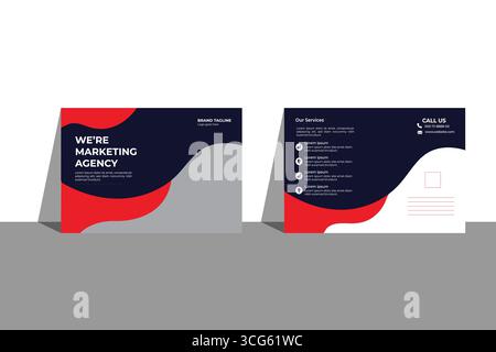 Postkartendesign Vektorvorlagen, Vorlagendesign Für Soziale Medien Festlegen, Webbanner, Hintergrund, Broschüren- Und Buchcover-Layout. Stock Vektor