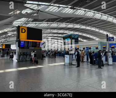 London, Heathrow Airport Terminal, Abflughalle, Terminal 5. Stockfoto