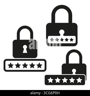 Symbol für Sicherheitssperre. Persönlicher Kennwortschutz. Digitale Datensicherheit. Symbol für den Vektorzugriff. Stock Vektor