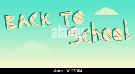 Back to School Kritzeltext, handgezeichnete Zeichentrickbuchstaben Illustration, niedliches Vektor-Typografie-Design für Kinder, Bildungsplakate, Einladungen, Klassenzimmer Stock Vektor