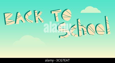 Back to School Kritzeltext, handgezeichnete Zeichentrickbuchstaben Illustration, niedliches Vektor-Typografie-Design für Kinder, Bildungsplakate, Einladungen, Klassenzimmer Stock Vektor