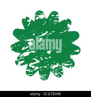 Satz grüner Öko-Aufkleber mit Grunge-Textur in verschiedenen Formen. Bio-Etiketten, die sich ideal für umweltfreundliche Produkte, Werbeaktionen und nachhaltige Markenbezeichnungen eignen Stock Vektor