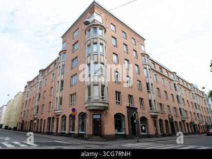 Wunderschöne Gebäude in Kamppi, Helsinki, Finnland. Stockfoto