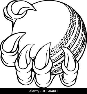 Cricket Ball Claw Cartoon Monster Animal Hand Stock Vektor