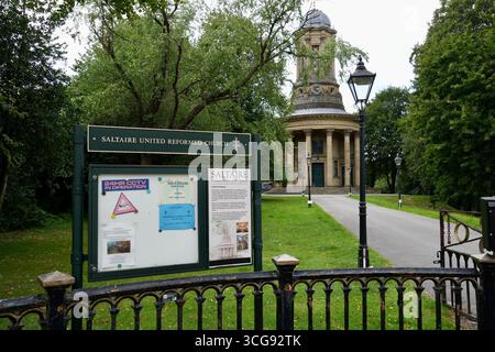 Saltaire United Reformed Church, erbaut von Sir Titus Salt im Jahre 1859 in Salts Mill, Saltaire. Stockfoto