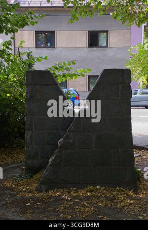 Svitavy, Tschechien - 17. August 2025: In diesem Haus wurde Oskar Schindler geboren und wuchs auf. Sonniger Sommertag. Selektiver Fokus Stockfoto