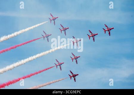 Headcorn Battle of Britain Airshow Red Arrows Stockfoto