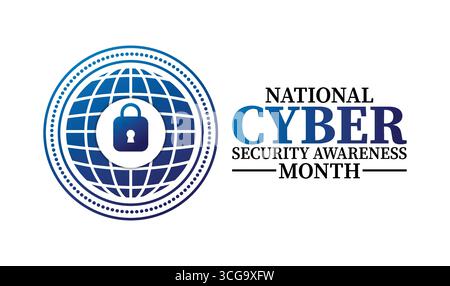 National Cyber Security Awareness Month – Online-Sicherheit und -Schutz Stock Vektor