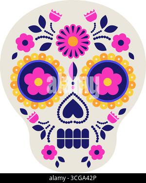 Dekorativer Day Dead Skull Vektor Stock Vektor