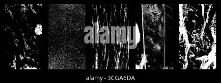 Staubige, körnige Überlagerungen. Raue Hintergründe mit Staub, Kratzern und dezenten Abnutzungseffekten Stock Vektor