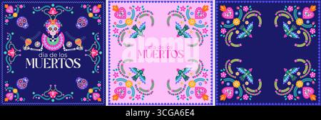 Folk Birds Day Of Dead Stock Vektor