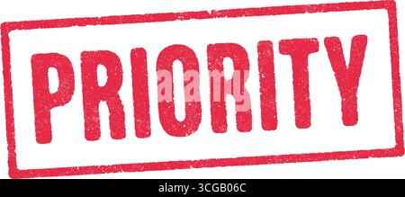 Vektorabbildung des Stempels Priorität in roter Tinte Stock Vektor