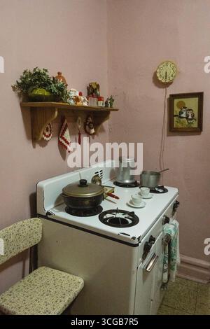 Küche im Apartment des Tenement Musuem Stockfoto