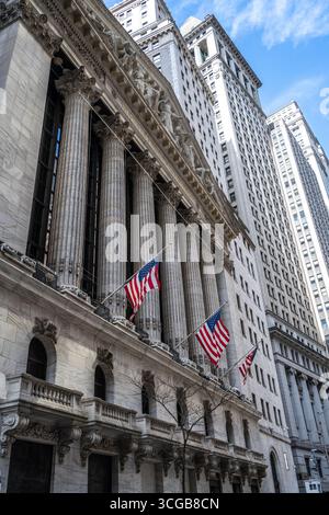 New York Stock Exchange Gebäude an der Wall Street in New York City Stockfoto