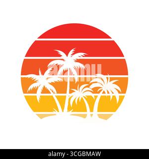 Outdoor Sommer Strand Surf Camping Vintage Retro Reise Sommer Camping, Reisen, Reise, Wandern, Stock Vektor