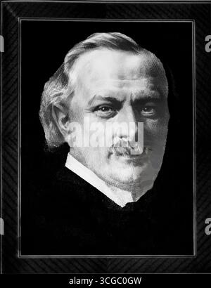 Porträt von David Lloyd George, britischer Staatsmann und Premierminister während des Ersten Weltkriegs, veröffentlicht in L’Illustration, Juni 1916. Lloyd George war eine zentrale Persönlichkeit in Großbritannien, bekannt für seine Rolle bei der Mobilisierung von Ressourcen, der Verwaltung der Kriegsanstrengungen und der Gestaltung der Politik der Alliierten. Seine Führung markierte einen Wendepunkt in Großbritanniens politischer und militärischer Strategie. Dieses historische Bild spiegelt die internationale Aufmerksamkeit der alliierten Führer im Jahr 1916 wider. Stockfoto