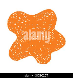 Dynamische abstrakte orangefarbene Form mit strukturiertem Muster isoliert auf weißem Hintergrund Vektor-Illustration Stock Vektor