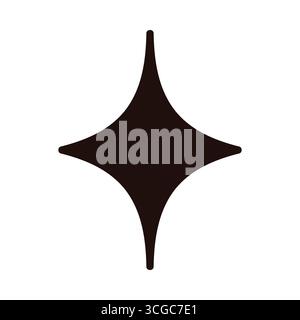 Einfache schwarze Sternsilhouette auf einem weißen isolierten Hintergrund für moderne Grafik-Design-Vektor-Illustration Stock Vektor
