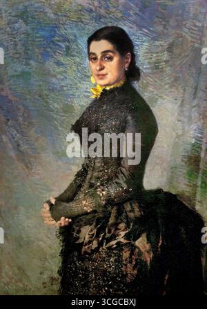 Porträt von Frau Wiener von Théo van Rysselberghe (1862–1926) Flämisch-belgisches Belgien, Museum. Stockfoto