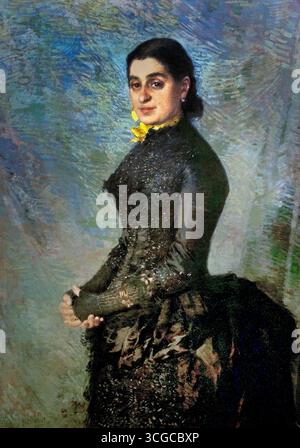 Porträt von Frau Wiener von Théo van Rysselberghe (1862–1926) Flämisch-belgisches Belgien, Museum. Stockfoto