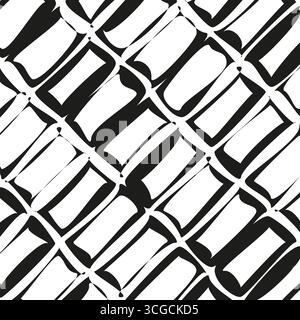 Abstraktes Verzerrungsmuster. Verzerrte geometrische Formen. Schwarz-weiß-Vektor. Dynamische Rasterdarstellung. Stock Vektor