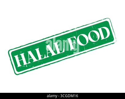 Ein Halal-Lebensmittelgummi-Stempel-Siegel für die Lebensmittelzertifizierung Stock Vektor