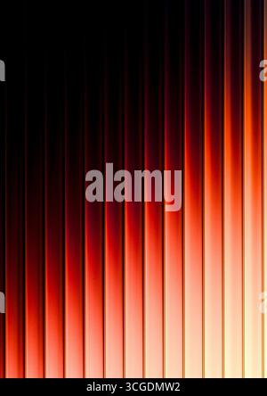 Abstraktes Design mit roten, kupferfarbenen und orangefarbenen Linien auf schwarzem Hintergrund. Modernes digitales Design Stockfoto