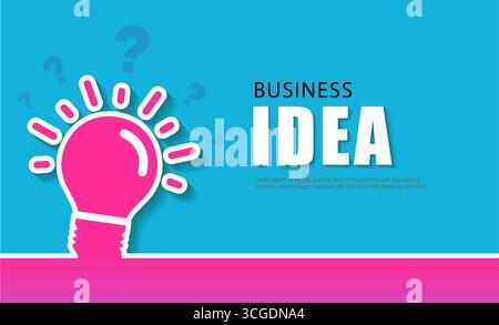 Text-Geschäftsidee. Abstrakte Glühlampe ein. Kreativ Stock Vektor