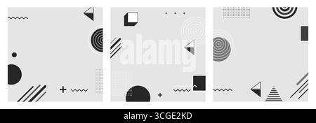 Brutalistische abstrakte geometrische Formen im Hintergrund. Stock Vektor