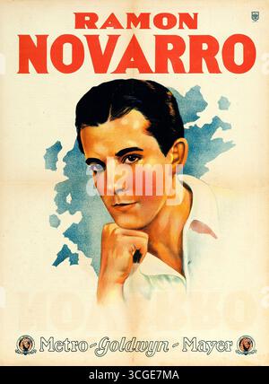 Filmstar Ramon Novarro (MGM, 1920er). Argentinisches Persönlichkeitsposter Stockfoto