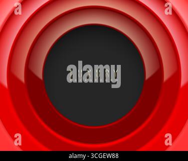 Luxuriöser abstrakter Hintergrund mit glänzenden roten und schwarzen Kreisen. Modernes und elegantes 3D-Vektordesign, perfekt für Branding und Geschäftsvorlagen Stock Vektor