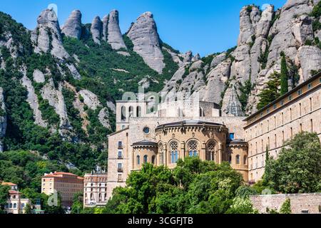 Benediktinerabtei Santa Maria de Montserrat in der spanischen Region Katalonien Stockfoto