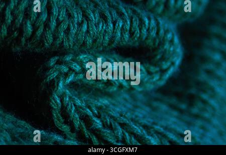 Teal-Stoff für kreatives Design, gemütlich und modern, ideal für Wohnkultur, Bekleidungsdesign und Lifestyle-Projekte. Kopierbereich. Horizontales reelles Bild Stockfoto