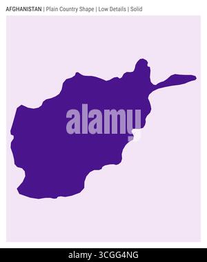 Afghanistan – einfache Landkarte. Geringe Details. Solide Ausführung. Gestalt Afghanistans. Vektorabbildung. Stock Vektor
