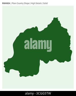 Ruandische Landkarte. Hohe Details. Solide Ausführung. Die Form Ruandas. Vektorabbildung. Stock Vektor