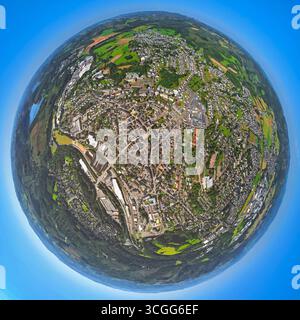 Luftbild, Wohngebiet und Ortsansicht Attendorn Mitte, City und Innenstadtansicht, Erdkugel, Fisheye Aufnahme, Fischaugen Aufnahme, 360 Grad Aufnahme, winzige Welt, kleiner Planet, Fischaugenbild, Attendorn, Ruhrgebiet, Nordrhein-Westfalen, Deutschland ACHTUNGxMINDESTHONORARx60xEURO *** Luftaufnahme, Wohngebiet und Stadtansicht Attendorn Zentrum, Stadt- und Innenstadtansicht, Erdkugel, Fischaugenbild, 360-Grad-Bild, winzige Welt, kleiner Planet, Fischaugenbild, Attendorn, Ruhrgebiet, Nordrhein-Westfalen, Deutschland ACHTUNGxMINDESTHONORARx60xEURO Stockfoto
