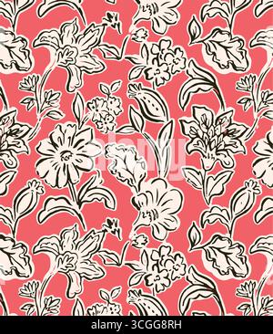Kleine Blume nahtloses Muster auf weißem Hintergrund.Ditsy Stil Hintergrund von kleinen Blumen.Stock Vektor für den Druck auf Oberflächen und Web Design. Stock Vektor