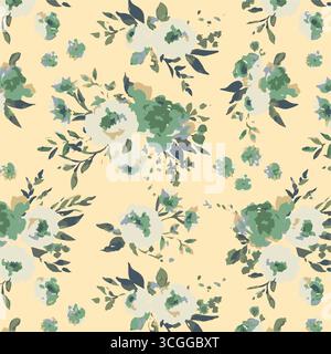 Kleine Blume nahtloses Muster auf weißem Hintergrund.Ditsy Stil Hintergrund von kleinen Blumen.Stock Vektor für den Druck auf Oberflächen und Web Design. Stock Vektor
