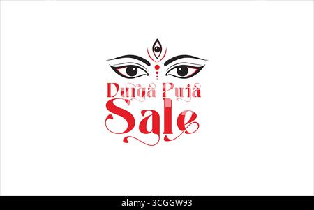 Navaratri oder Happy durga Puja Festival Sale Tag Poster Banner oder große Festsaison Angebot Poster, bis zu 50 % Rabatt Poster, vollständig bearbeitbar Stock Vektor