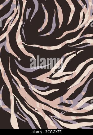 Zebra print, a black and white color, grunge lines ikat pattern, striped seamless pattern, Vector illustration background for print the paper. Stock Vektor